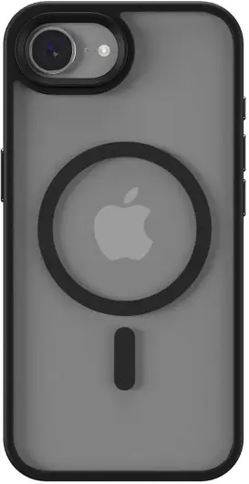 фото Чехол-накладка Wiwu Armor Pro Magsafe (FGG-012) для iPhone 16e пластиковый прозрачно-черный (черная рамка)