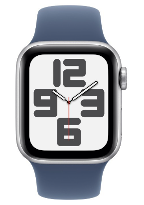 Apple Watch SE (2024) 44mm Silver Aluminium Case with Denim Sport Band (M/L) — фото 2