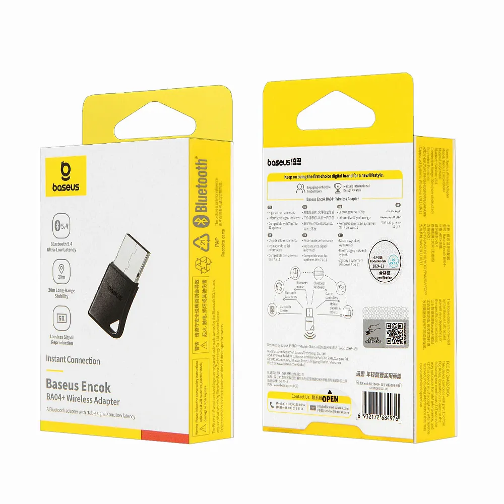 фото Bluetooth-адаптер Baseus Encok BA04+ (A10082600121-00) (черный)