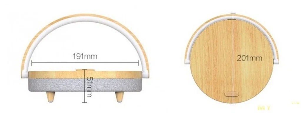 Настольная лампа Xiaomi Ezvalo Wireless Charging Lamp с функцией беспроводной зарядки и колонки Wood pattern (LYYD01) (коричневый)