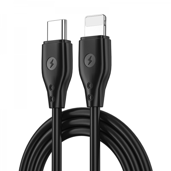 фото Кабель WiWU Pioneer Type-C/Lightning 1м (Wi-C002) (черный)