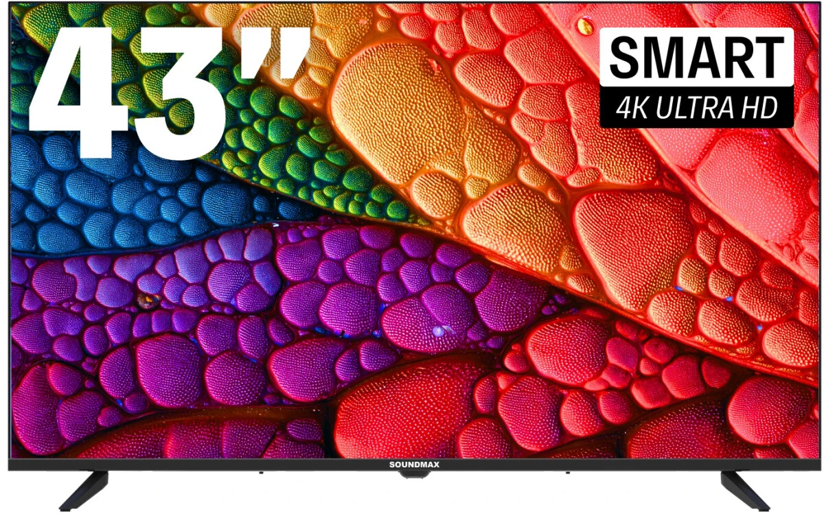 Телевизор SoundMax SM-LED43M04SU\Y, 43", LED 4K UHD, 60 Гц, Smart TV (Яндекс ТВ)
