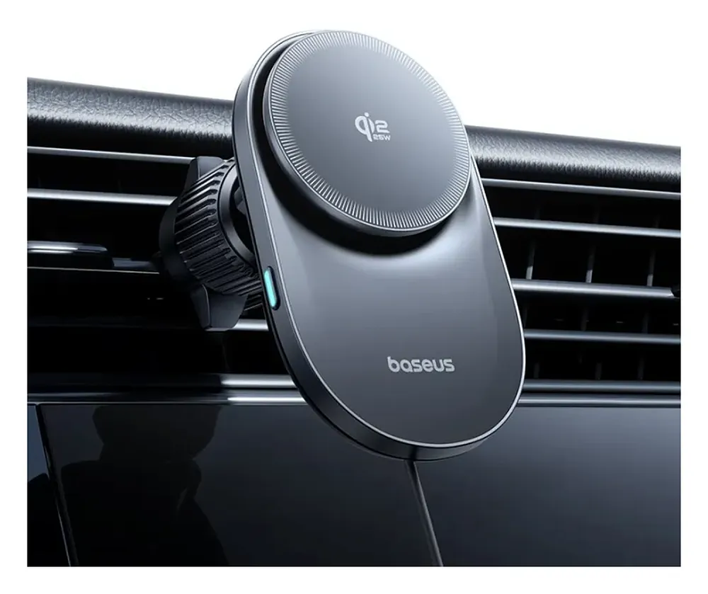 фото Автомобильный держатель Baseus PrimeTrip VC2 Pro с беспроводной зарядкой в воздуховод 25W (C0013N00) (черный)
