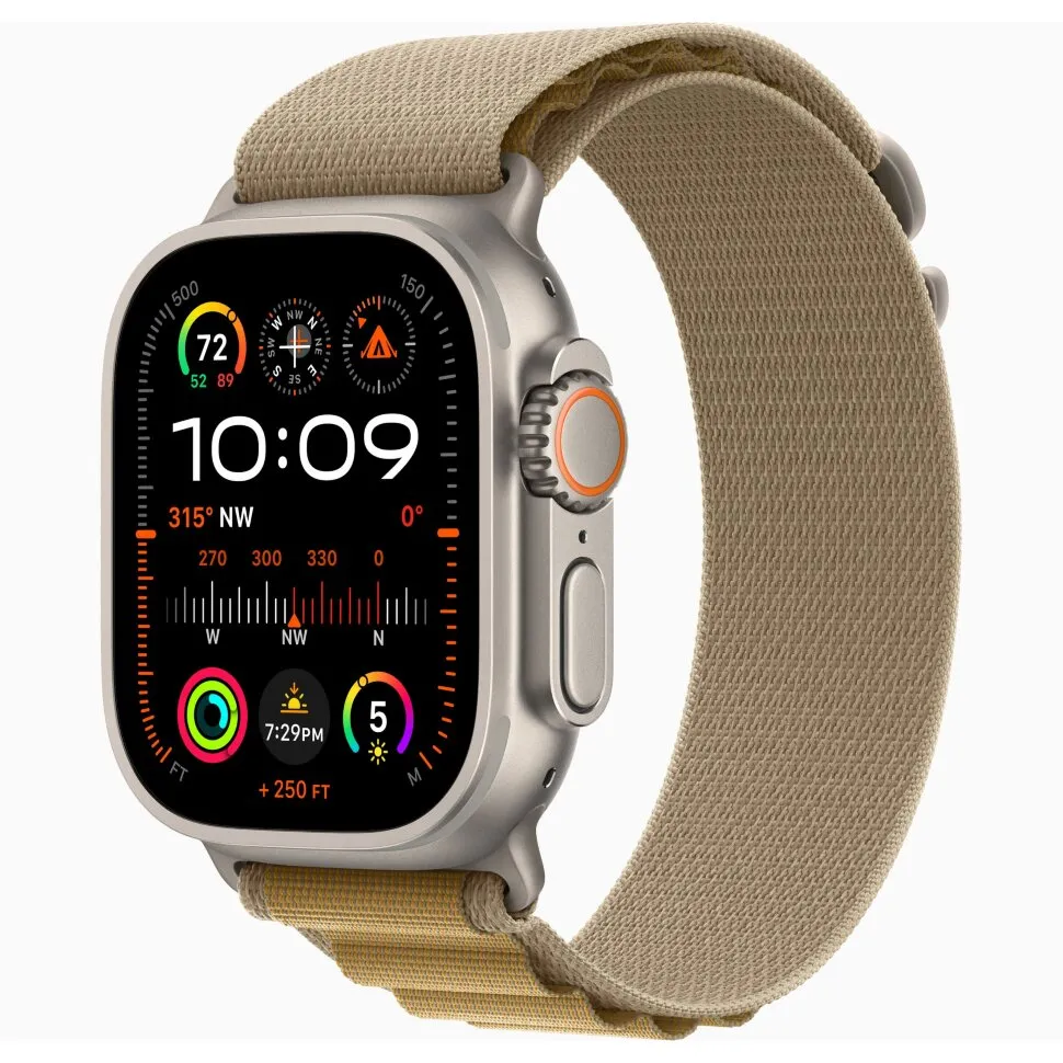 фото Ремешок Apple для Watch Ultra 49mm Tan Natural Titanium Alpine Loop (M) (MXN23)