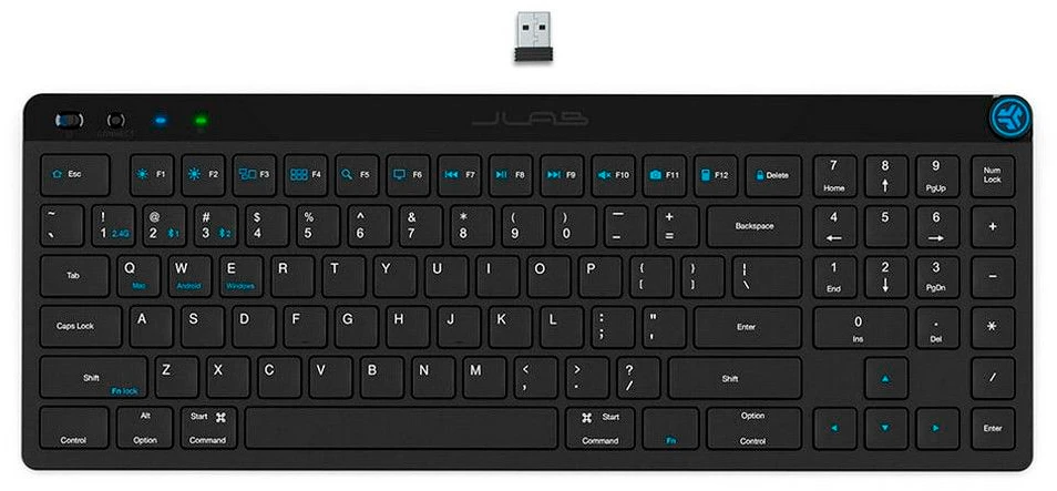 фото Клавиатура JLAB JBuds, беспроводная (радио + Bluetooth), чёрный