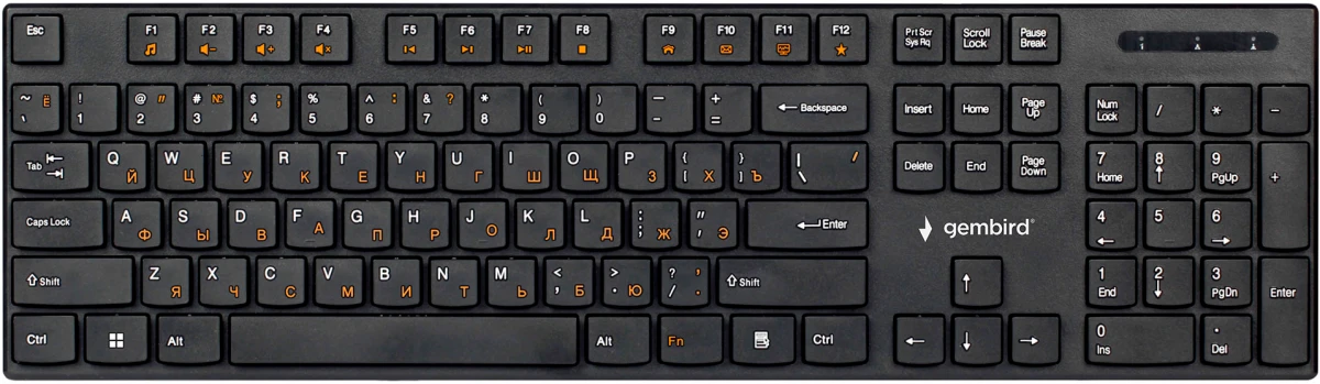 фото Клавиатура Gembird KBW-250, беспроводная (радио), чёрный