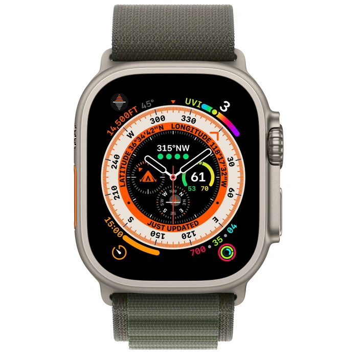 Apple Watch Ultra 49 mm LTE Titanium Case Green Alpine Loop (S) Б/У (Отличное состояние)