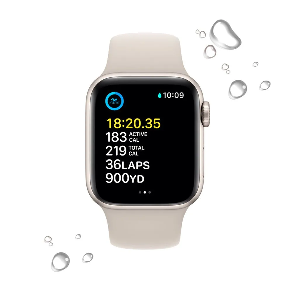 Apple Watch SE Gen 2 40mm Starlight Aluminum Case with Starlight Sport Band (M/L)