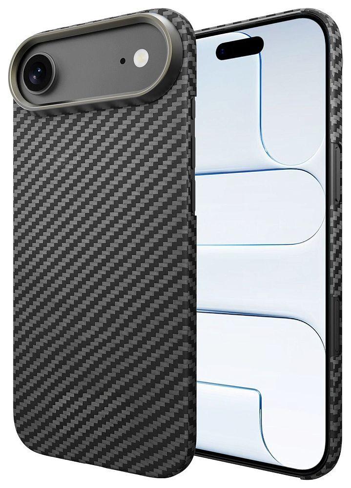 фото Чехол-накладка Kzdoo Keivlar Case для iPhone Air карбоновый (черно-серый в полоску)