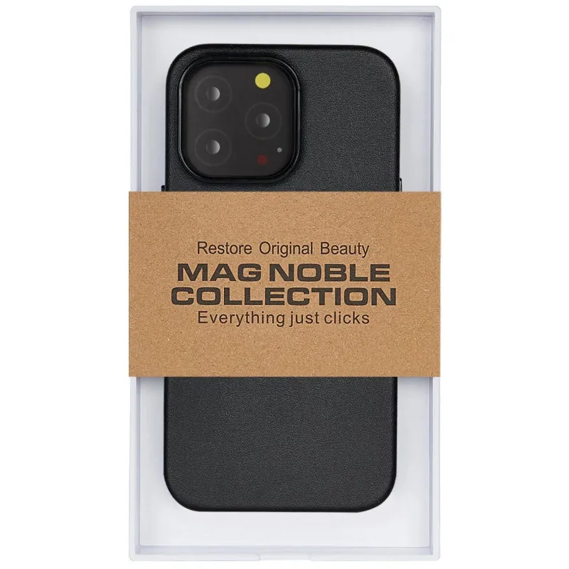 Чехол-накладка Kzdoo Mag Noble Collection MagSafe Series для Apple iPhone 14 Pro искусcтвенная кожа (черный)