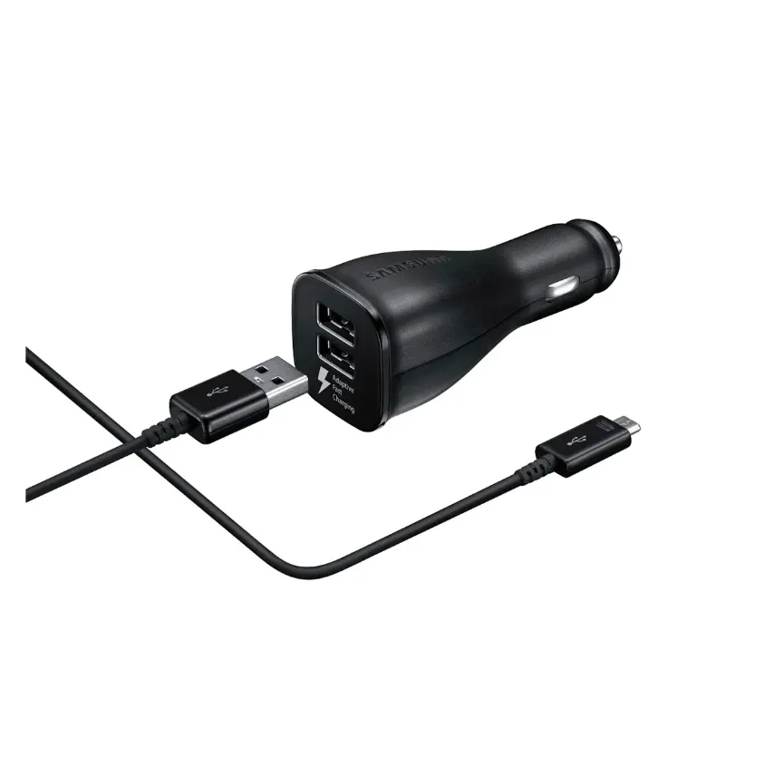 Автомобильное зарядное устройство Samsung 18W 2000mA USB кабель microUSB 20 150 см black 600₽