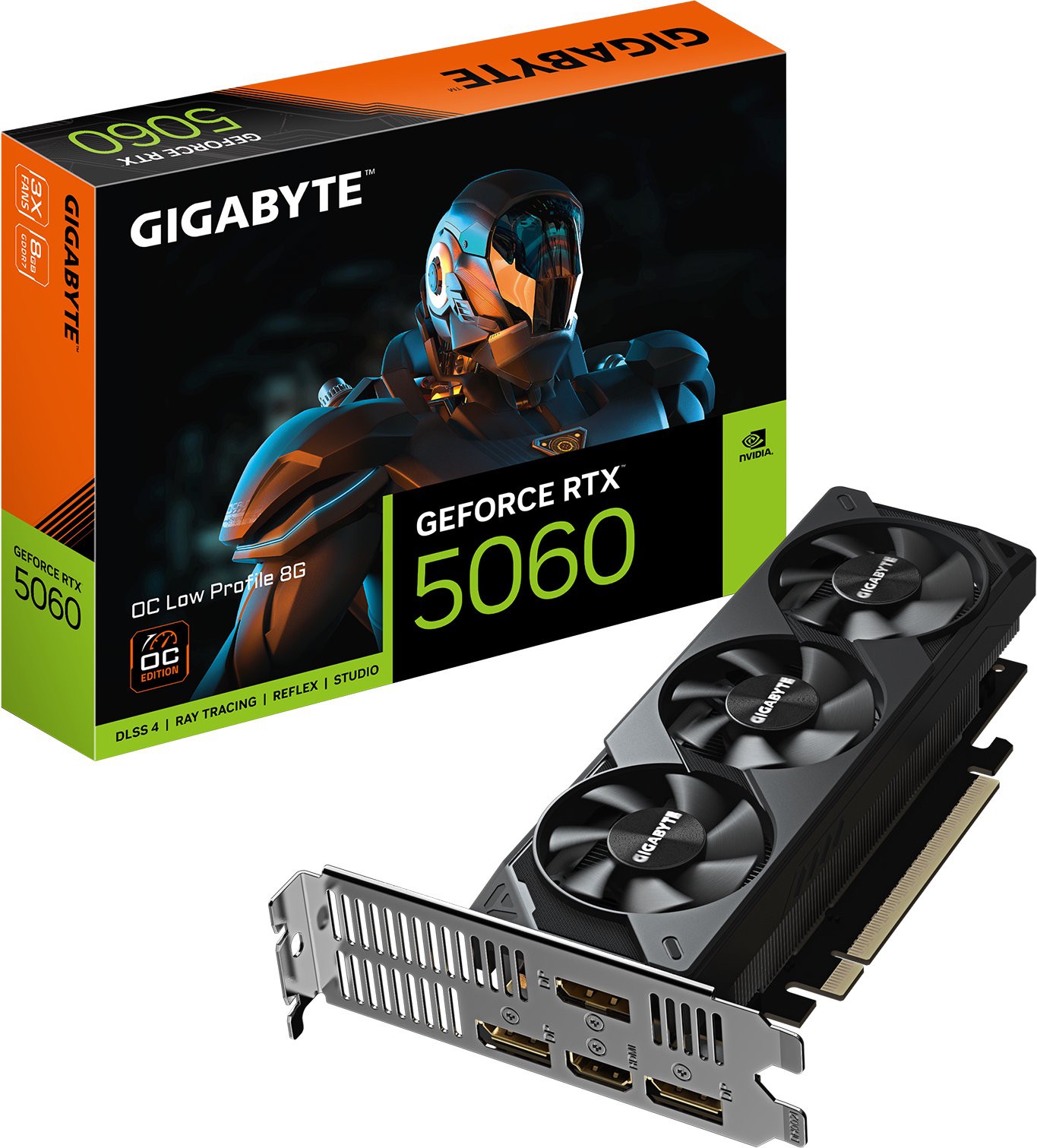 Видеокарта Gigabyte (GV-N5060OC-8GL) GeForce RTX 5060 8GB LP OC