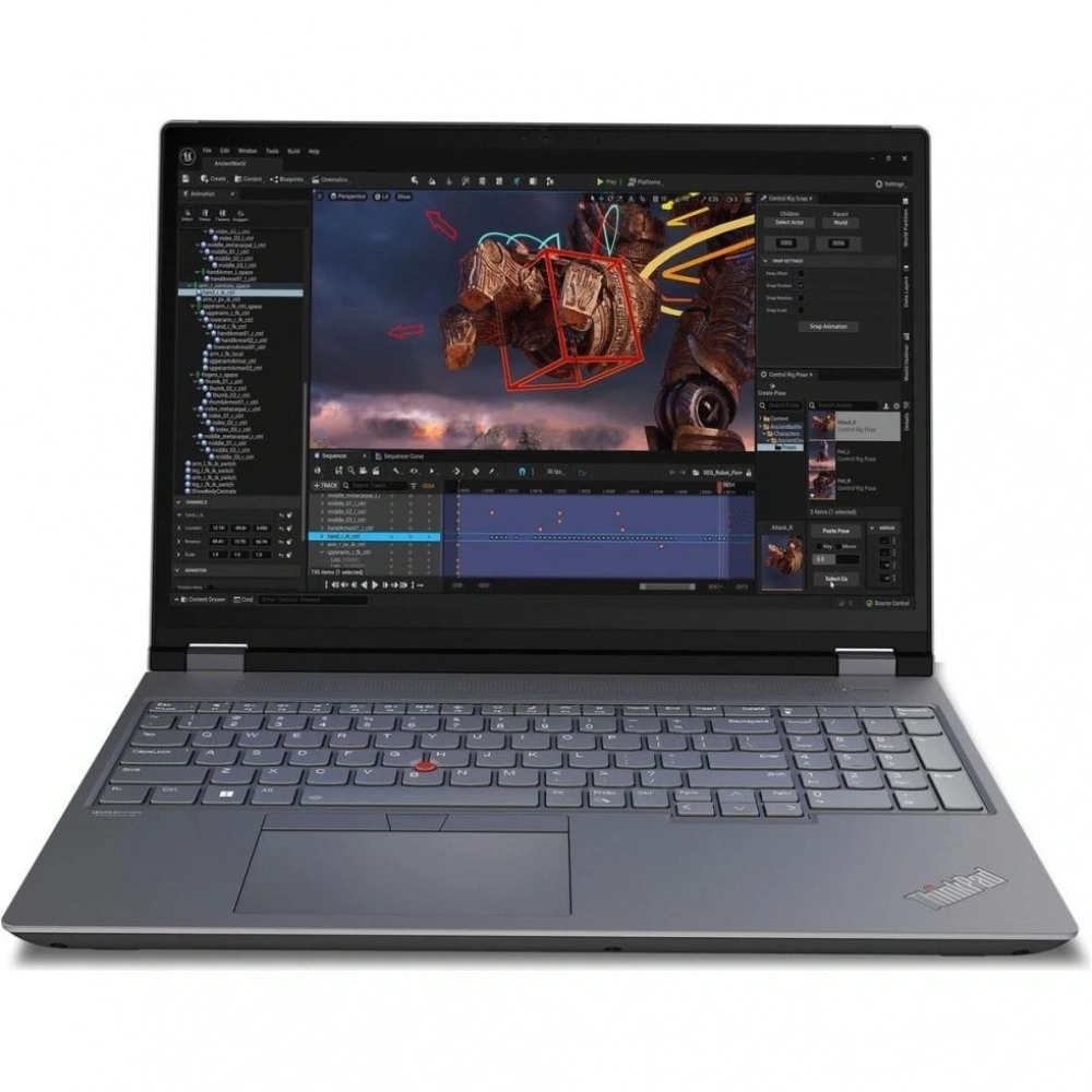 Ноутбук Lenovo ThinkPad P16 G2 Intel Core i7-14700HX/16Gb/SSD512Gb/RTX2000 8Gb/16"/IPS/WUXGA/1920x1200/60Hz/Win11Pro/Storm Grey (21FBA0R7CD) — фото 2