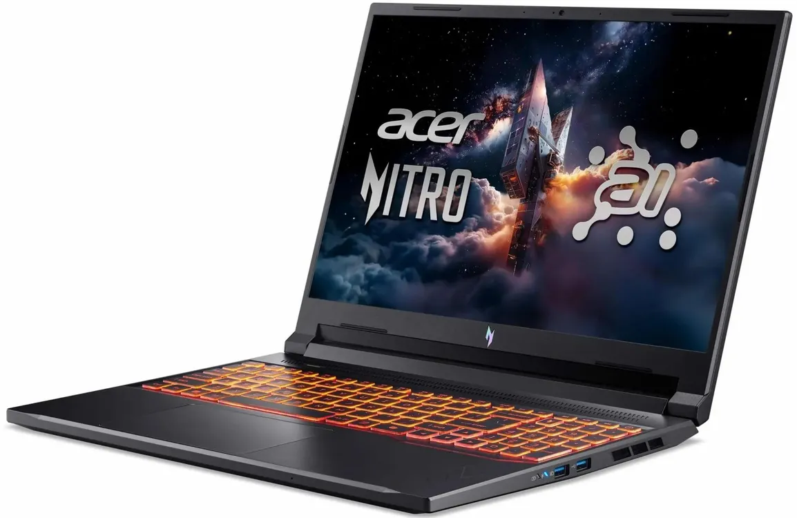 Ноутбук Acer Aspire Nitro V16 ANV16-42-R73R (16" WUXGA IPS, AMD Ryzen 7 260, 16Gb, 512Gb SSD, NVIDIA GeForce RTX 5070 8Gb, noOS) (Черный) — фото 4