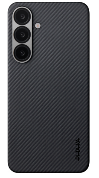 Чехол PITAKA Ultra-Slim Case для Samsung Galaxy S25 карбоновый (арамид) черно-серый в полоску