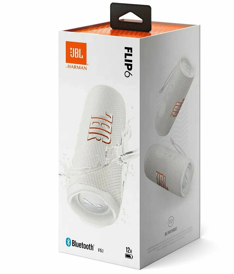 фото Bluetooth колонка портативная JBL Flip 6 (JBLFLIP6WHT) (Белый)