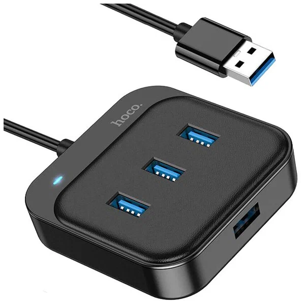 Адаптер Hoco HB31 4 в 1 USB на 4xUSB 0.2m (Grey)