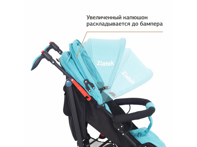 Коляска детская прогулочная Zlatek Discovery ZLK20304 (черный/голубой) уценка