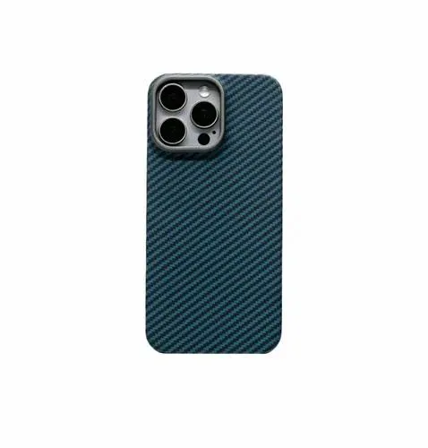 фото Чехол-накладка Luxo Life+ Magsafe для Apple iPhone 16 Pro Max пластиковый узкое плетение черно-синий в полоску