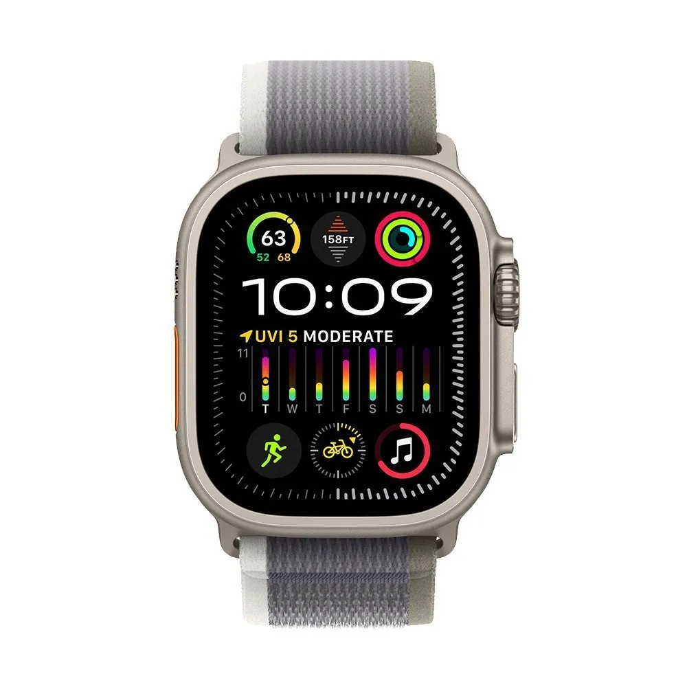 Apple Watch Ultra 2 49 mm (GPS+Cellular) Titanium Case Green/Gray Trail Loop (S/M) (MRF33)