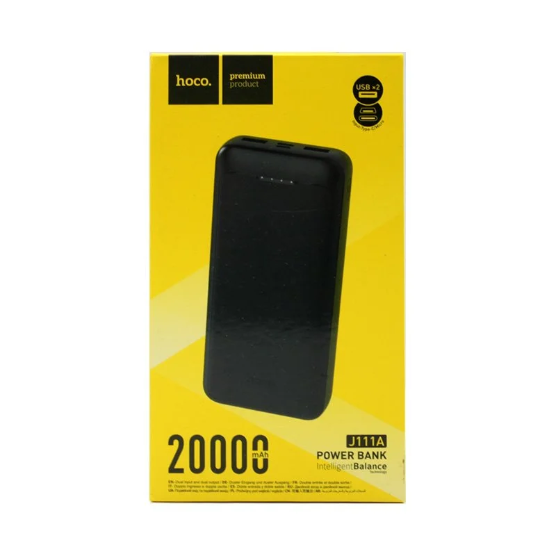 фото Внешний аккумулятор Hoco J111A Smart 20000mAh 2*USB/Micro USB/Type-C (черный)
