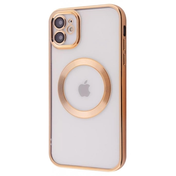 фото Чехол-накладка Fashion Case Magsafe для Apple iPhone 11 пластиковый (золотая рамка)