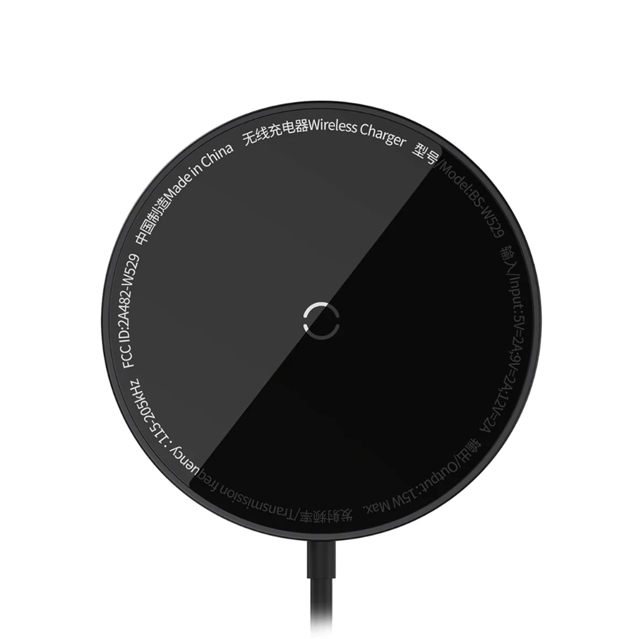 фото Беспроводное зарядное устройство Baseus Simple Mini3 Magnetic Wireless Charger 15W (CCJJ040001) (черный)