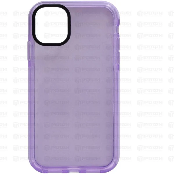 фото Чехол-накладка Case Magnetic Pro для Apple iPhone 11 пластиковый прозрачно-черный (фиолетовая рамка)