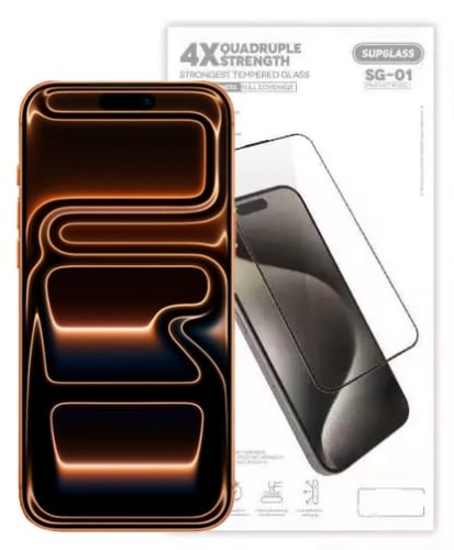 фото Защитное стекло Supglass SG-01 для Apple iPhone 16 Pro Max/17 Pro Max сверхпрочное/антибликовое