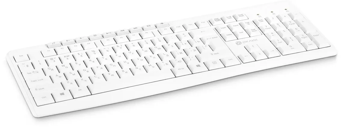 фото Клавиатура Oklick K225W, беспроводная (радио), белый