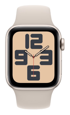 Apple Watch SE (2024) 44mm Starlight Aluminium Case with Starlight Sport Band (M/L)