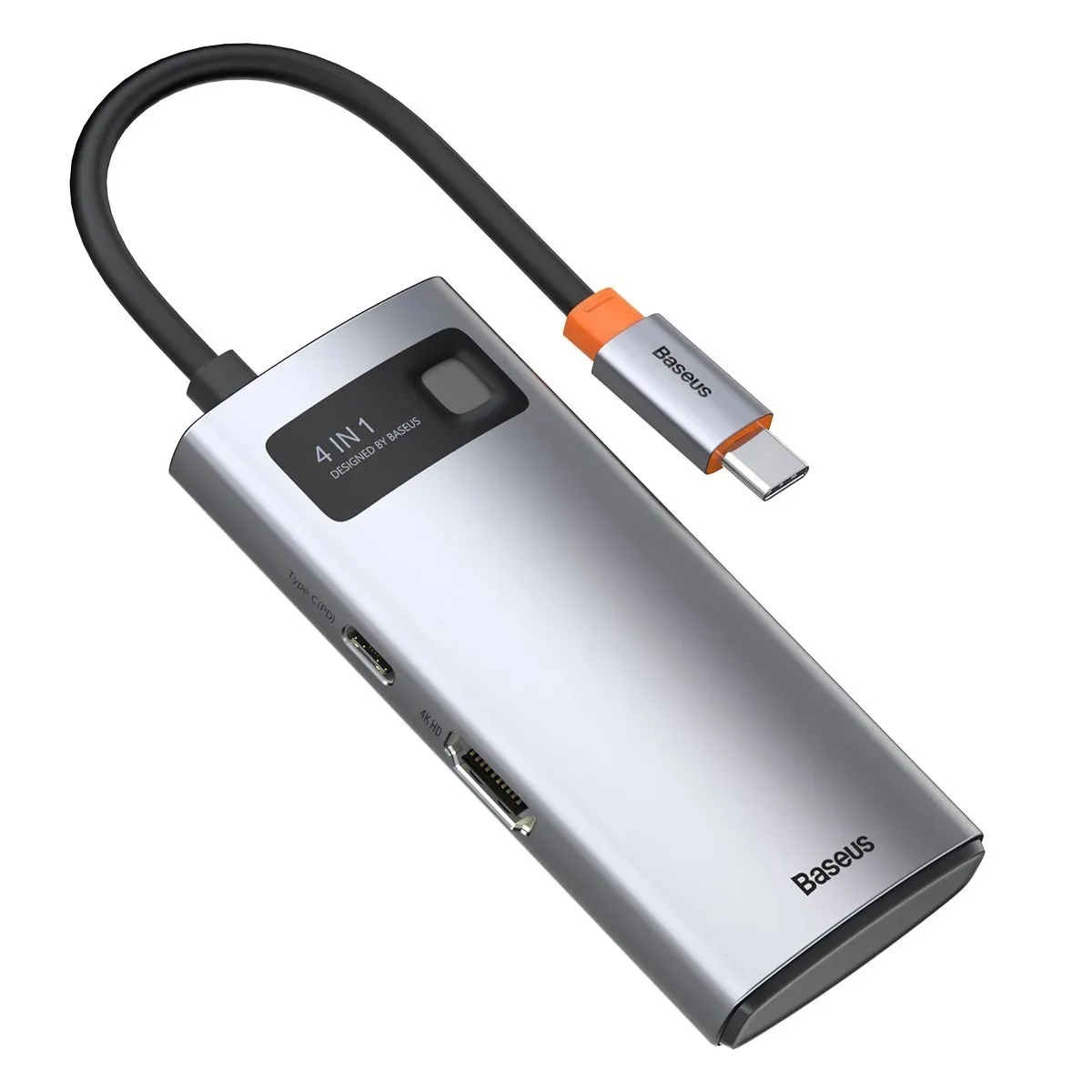 Адаптер Baseus 4 в 1 Starjoy Type-C HUB на USB 3.0*3/RJ45 (BS-OH067) (Space Gray)