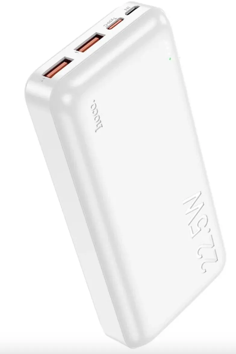 фото Универсальный внешний аккумулятор Hoco J101A Astute 20000 mAh 22.5W 2*USB/Type-C/Micro USB пластик (белый)