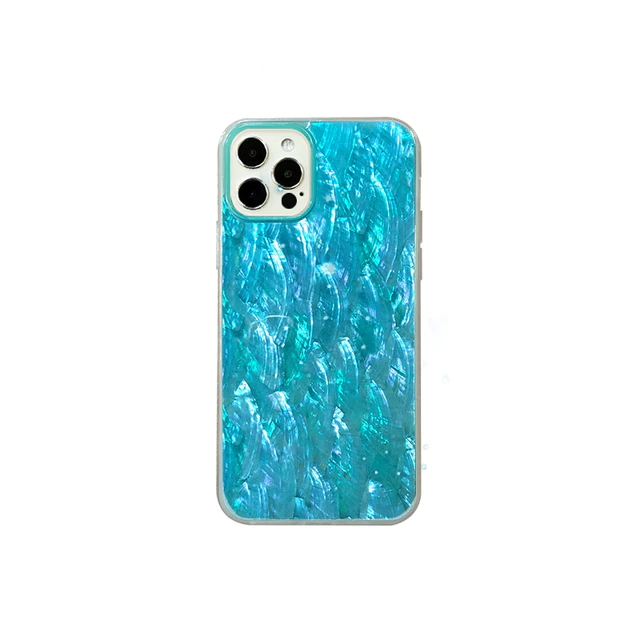 фото Чехол-накладка K-Doo Seashell для iPhone 13 Pro пластиковый (голубой)