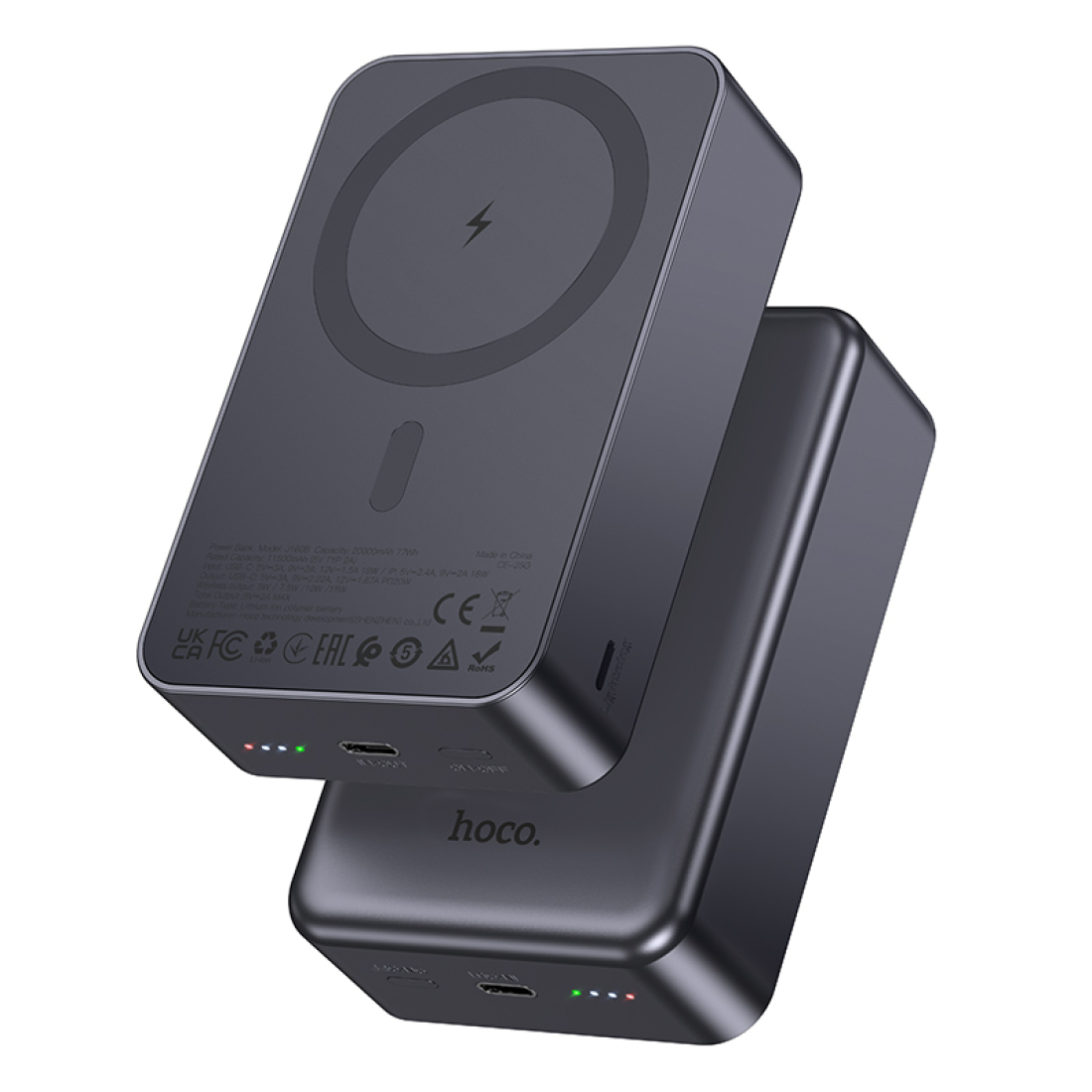 Внешний аккумулятор Hoco J160B MagSafe 20000mAh 20W Type-C серый 2500₽