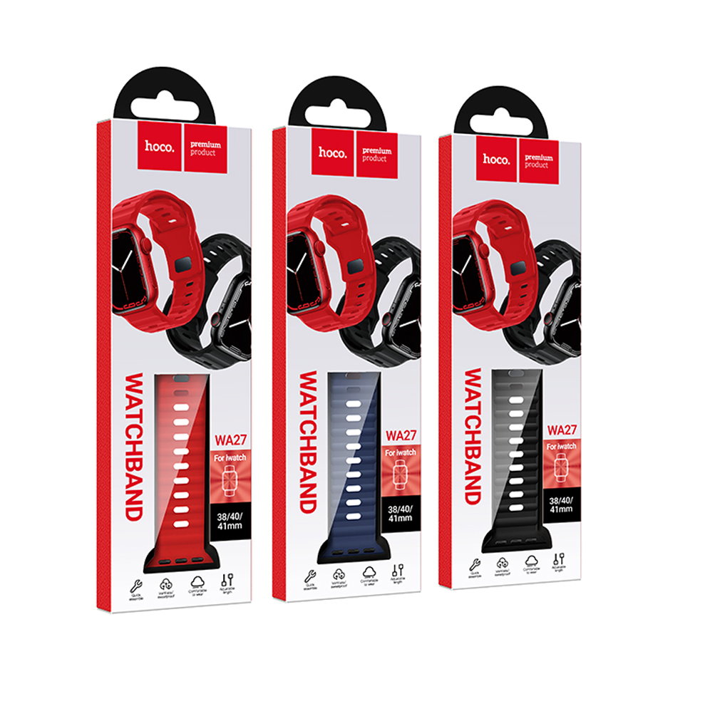 фото Ремешок Hoco WA27 Flexible для Apple Watch 42/44/45/49mm силикон (черный)