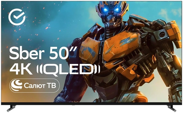 Телевизор SBER SDX-50UQ6000DBA, 50", QLED 4K UHD, 60 Гц, Smart TV (Салют ТВ), серый — фото 7