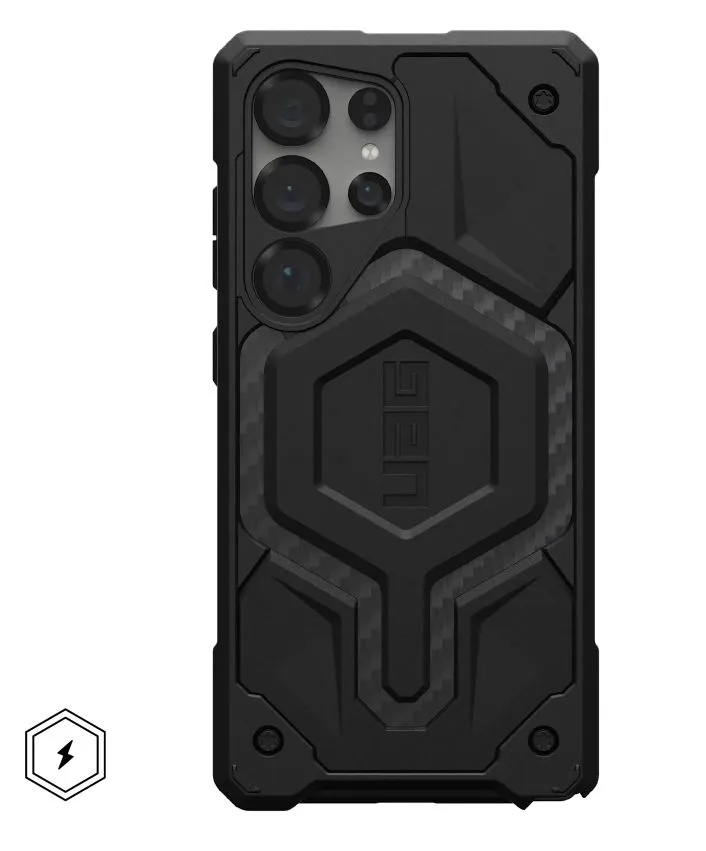 Чехол-накладка UAG Monarch Pro Magsafe для Samsung Galaxy S25 Ultra карбоновый черный 5900₽
