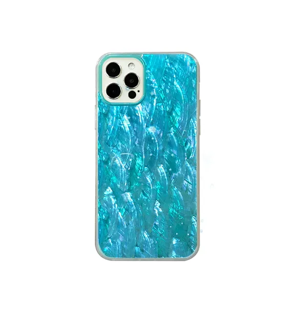 фото Чехол-накладка K-Doo Seashell для iPhone 13 Pro Max пластиковый (голубой)