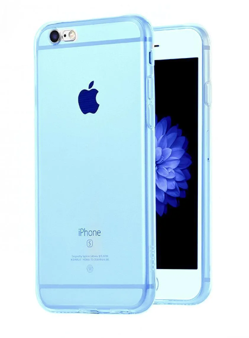 фото Чехол-накладка Hoco Light Series для Apple iPhone 6/6S силиконовый (прозрачно-голубой)