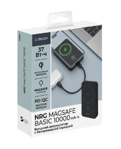 фото Внешний аккумулятор Deppa NRG MagSafe 10000mAh 15W (33667) (черный)