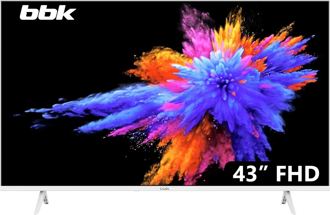 Телевизор BBK 43LEM-1054/FTS2C (W), 42.5", DLED FHD, 60 Гц, белый