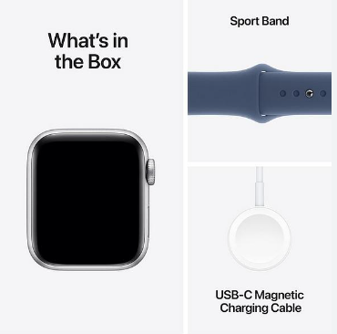 Apple Watch SE (2024) 40mm Silver Aluminium Case with Denim Sport Band (S/M) — фото 4