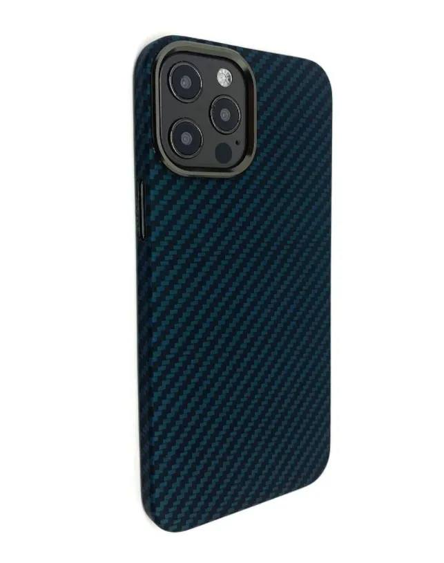 фото Чехол-накладка K-Doo Kevlar Case для iPhone 12/12 Pro карбоновый (черно-синий в полоску)