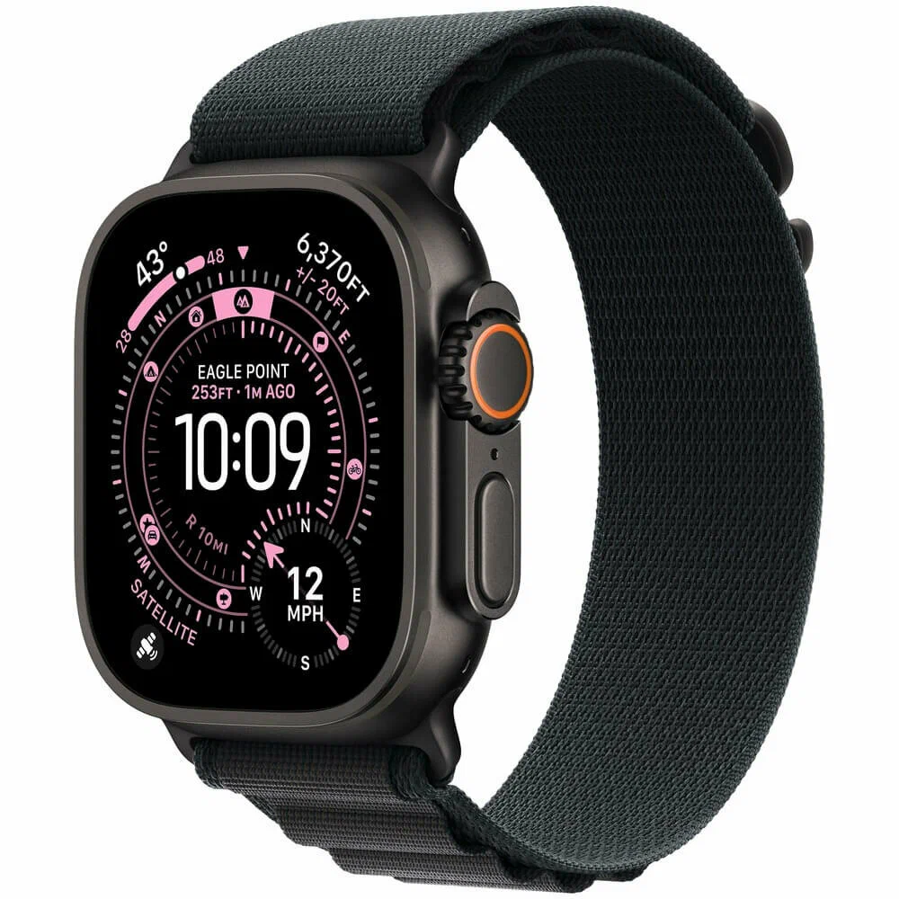 Apple Watch Ultra 3 49mm Black Titanium Case with Black Alpine Loop (L)