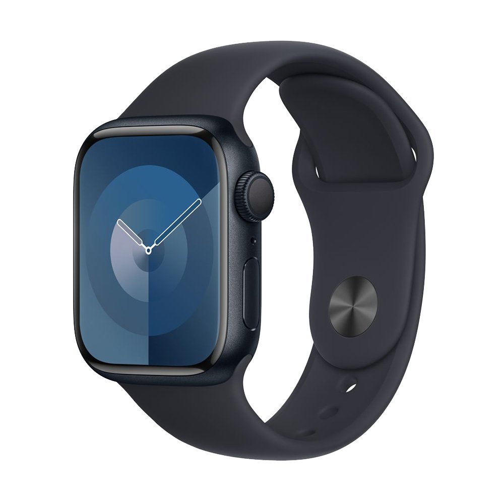Apple Watch Series 9 41mm (GPS) Midnight Aluminum Case with Midnight Sport Band (S/M) (MR8W3)