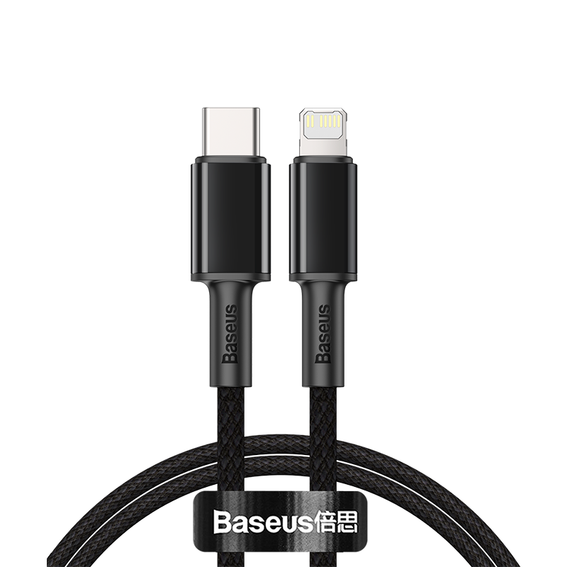 Кабель Baseus High Density Braided (Type-C) на (Lightning) 20W 100см нейлоновая оплётка (CATLGD-01) (черный)