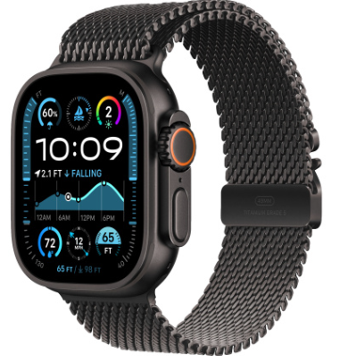 Apple Watch Ultra 2 (2024) 49mm Black Titanium Case with Black Titanium Milanese Loop (S)