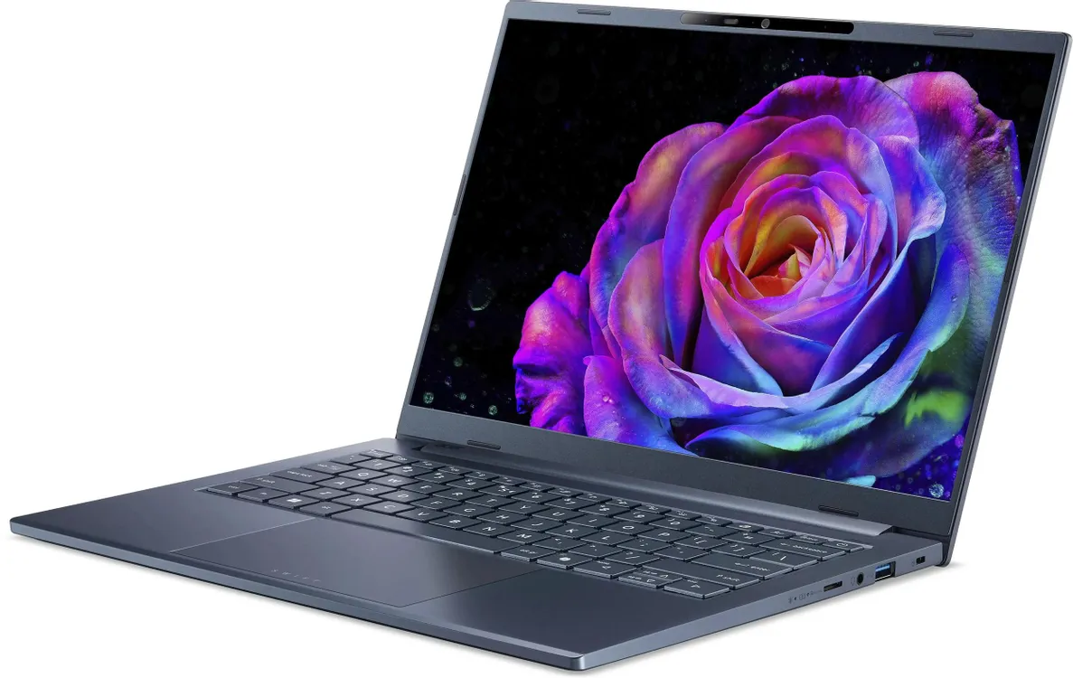 Ноутбук Acer Swift Go 14 AI SFG14-75-58NB (14" WUXGA OLED, Intel Core Ultra 5 226V, 16Gb, 1Tb SSD, noOS) (Синий) — фото 4