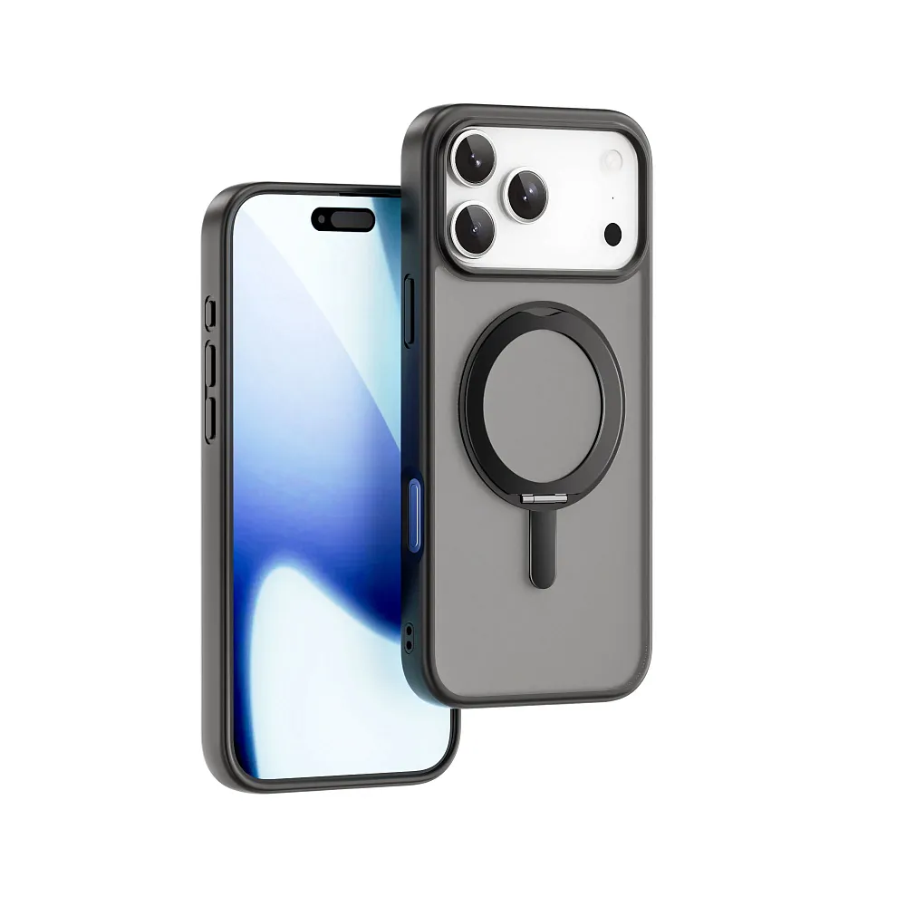 фото Чехол-накладка Wiwu Armor Ultra Magsafe (FGG-202) для iPhone 17 Pro пластиковый прозрачно-черный (черная рамка)